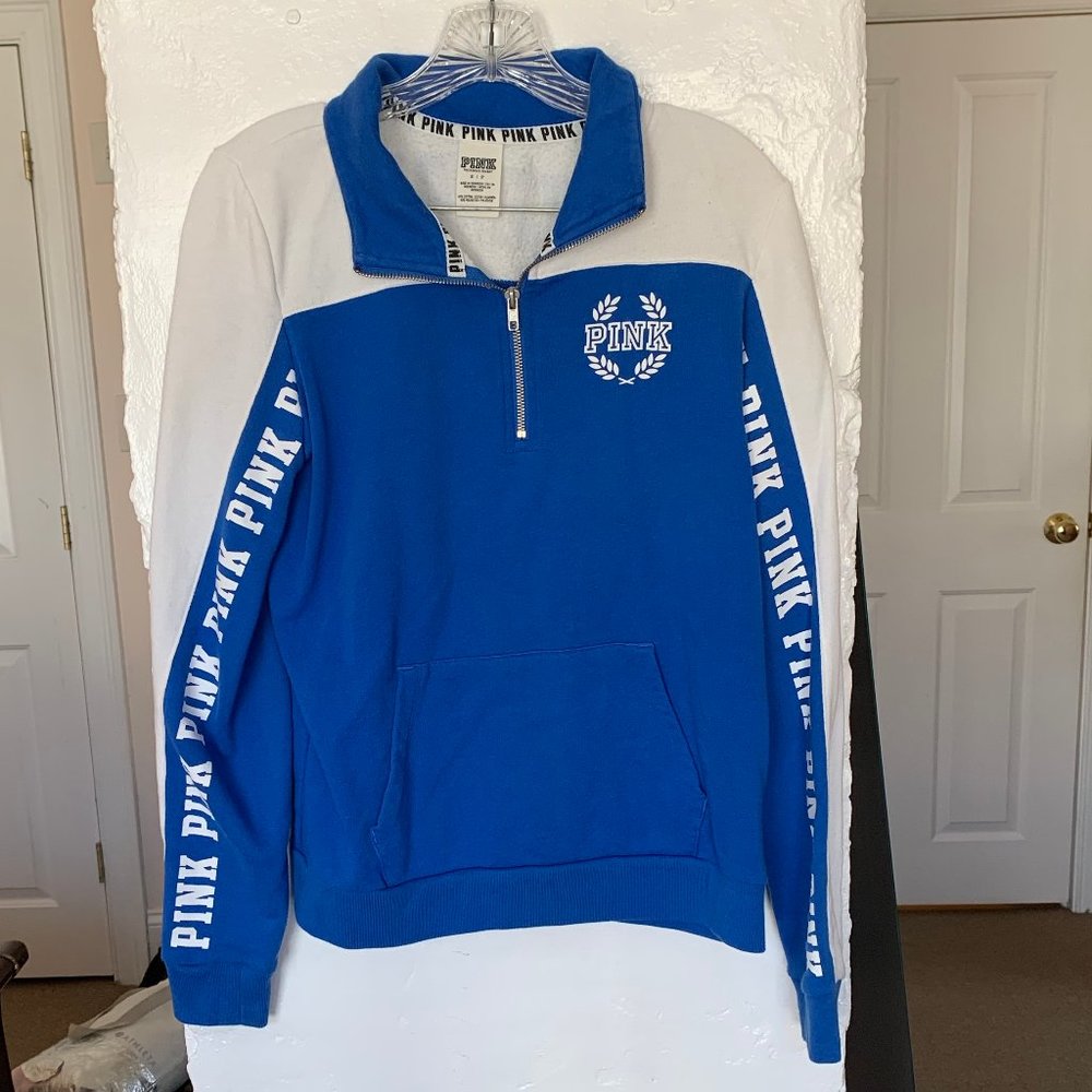 VS PINK Logo Quarter Zip Size S